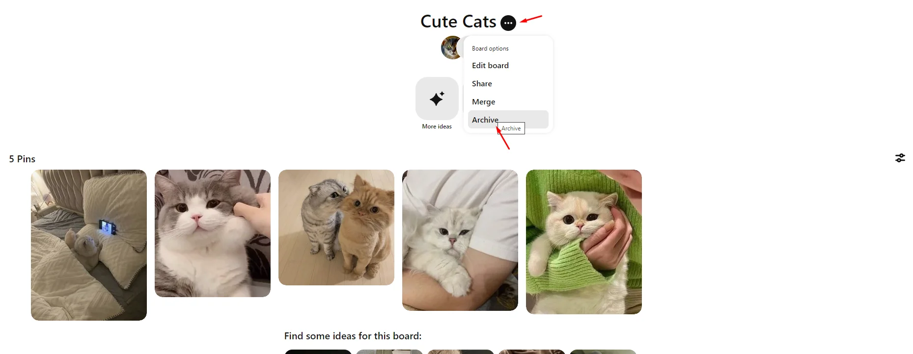 How to archive a board