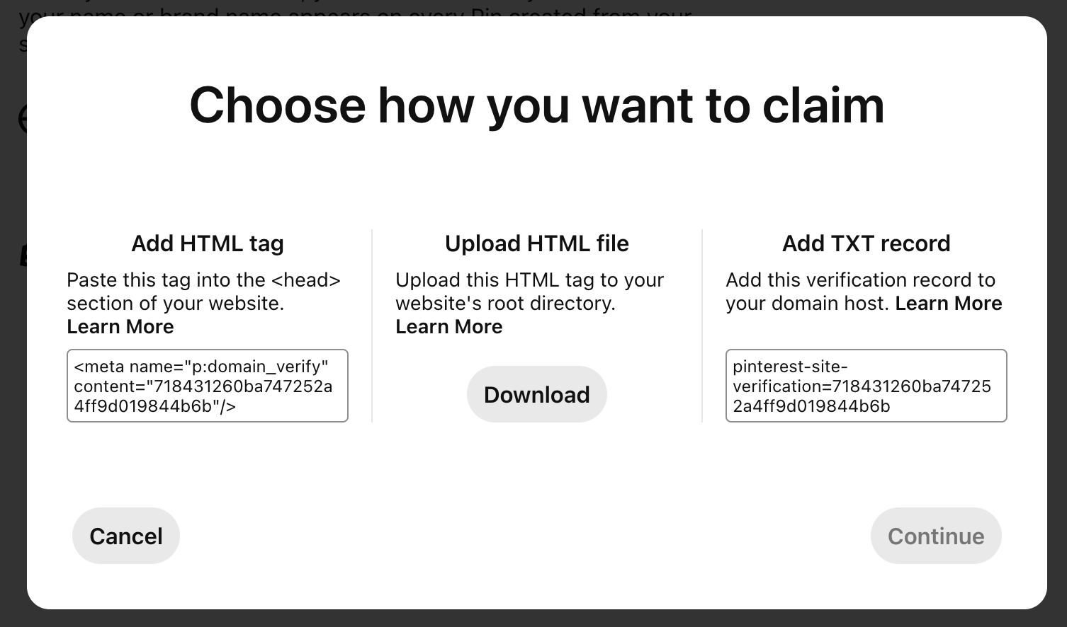 How to claim your website on Pinterest