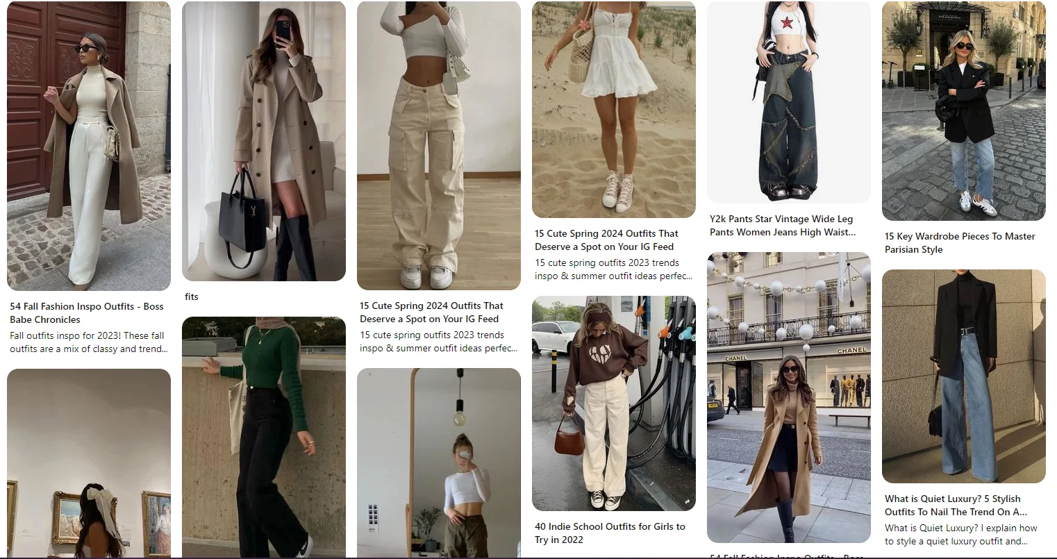 Results of Pinterest image search